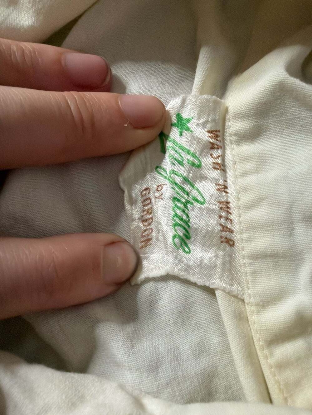 Vintage La Grace by Gordon Shirtwaist Dress, Cream White Button Front, Small
